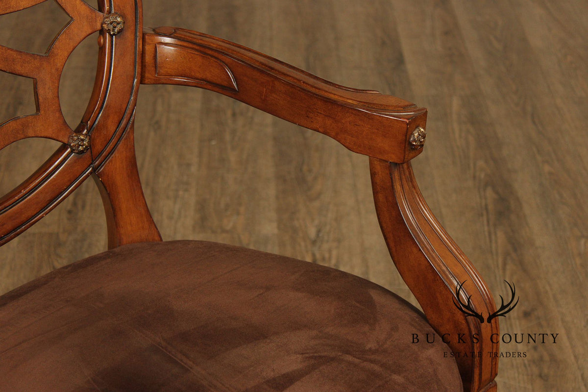 Hepplewhite Style Spider Web Back Armchair