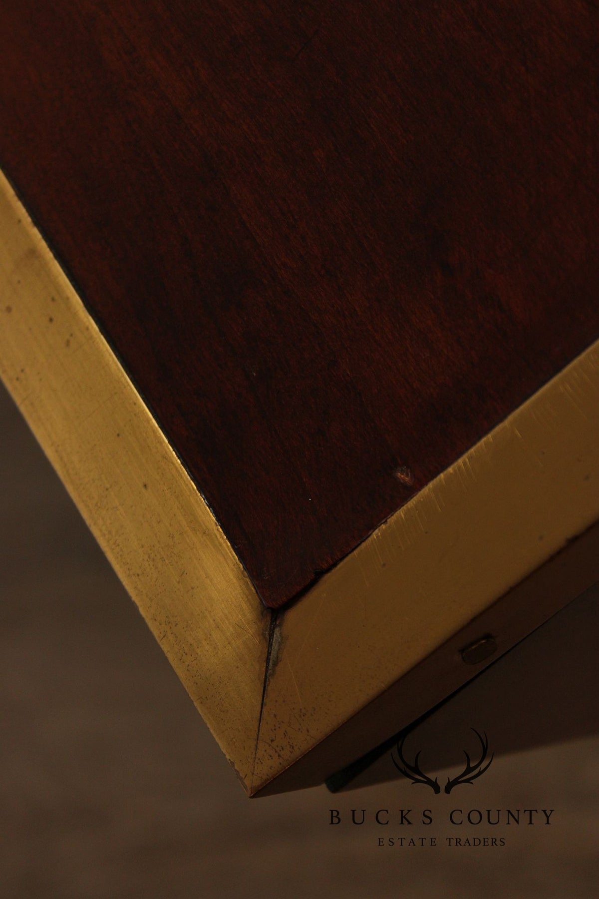 Campaign Style Mahogany Brass Mounted Sideboard