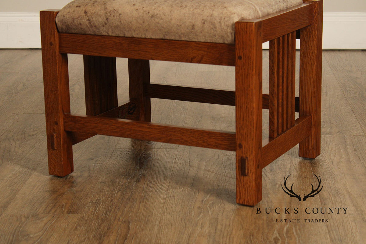 Stickley Mission Collection Oak and Leather Footstool