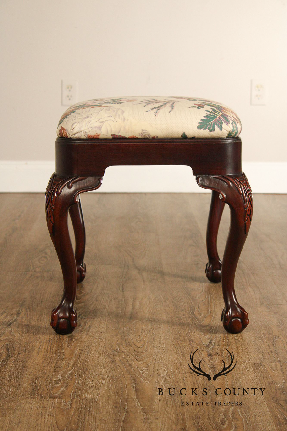 Chippendale Style Mahogany Ball And Claw Ottoman