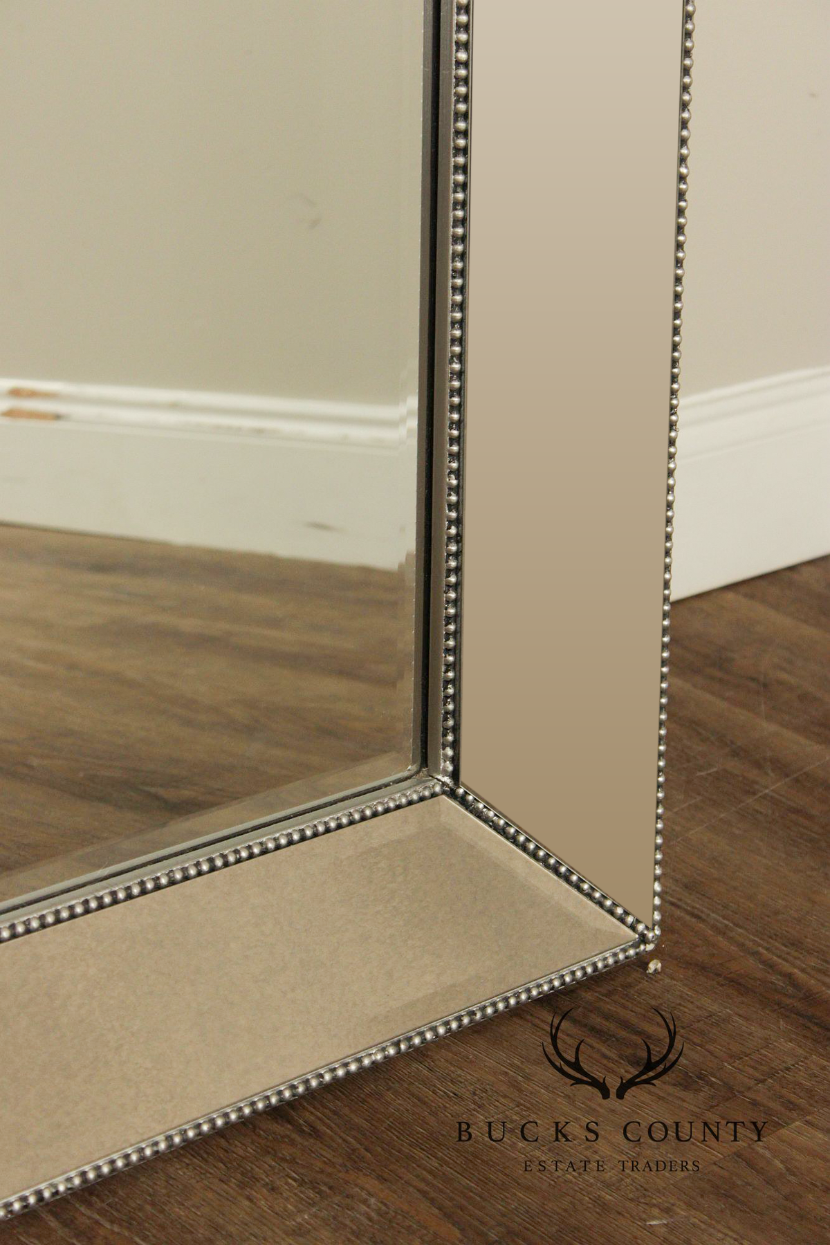Hollywood Regency Oversized Beaded Floor Mirror