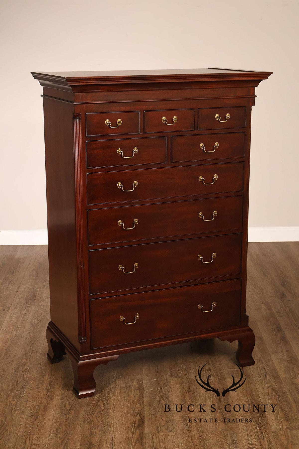 Henkel Harris Chippendale Style Mahogany Tall Chest