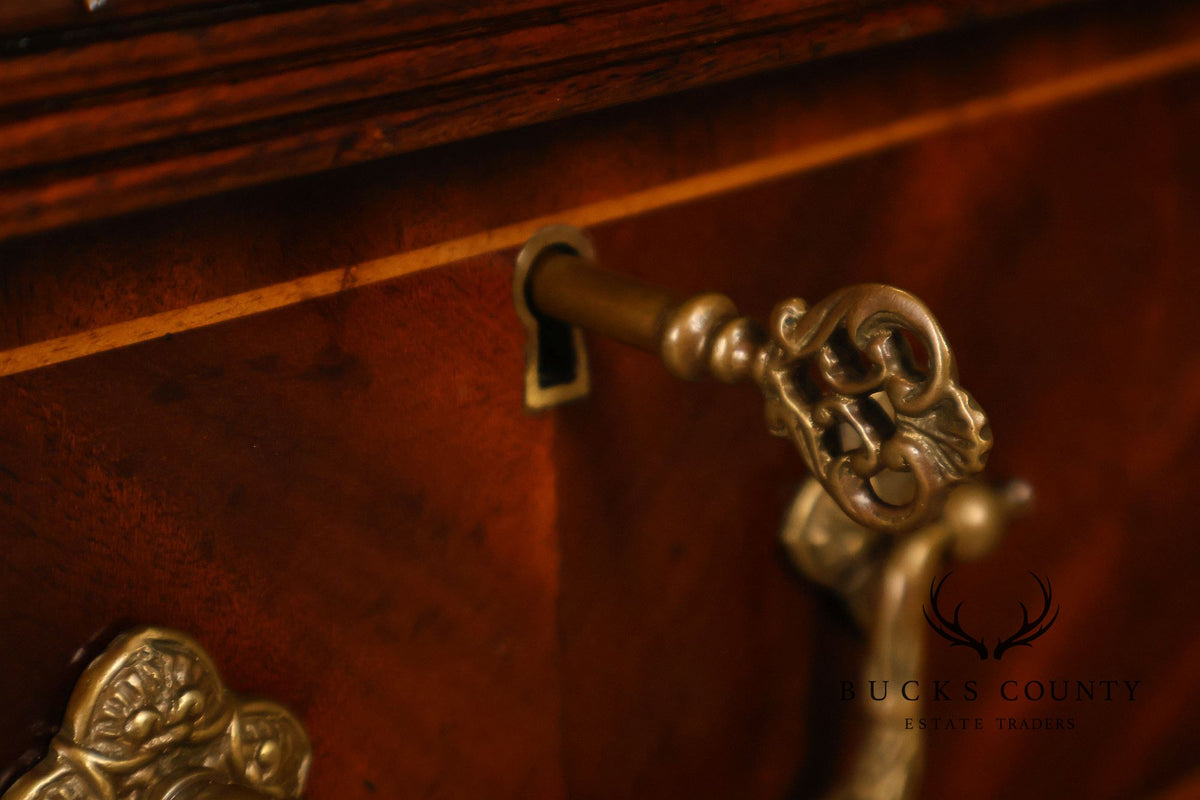 Jonathan Charles Mahogany Federal Style Credenza Sideboard With Brass Hardware