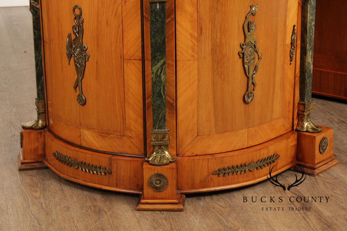 Classical Revival Walnut Ormolu Mounted Desk With Leather Top