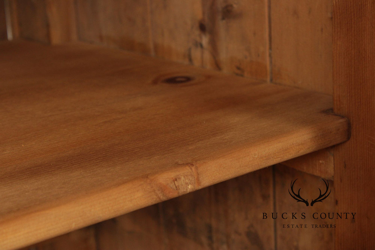 English Pine Step Back Hutch Dry Sink Cabinet