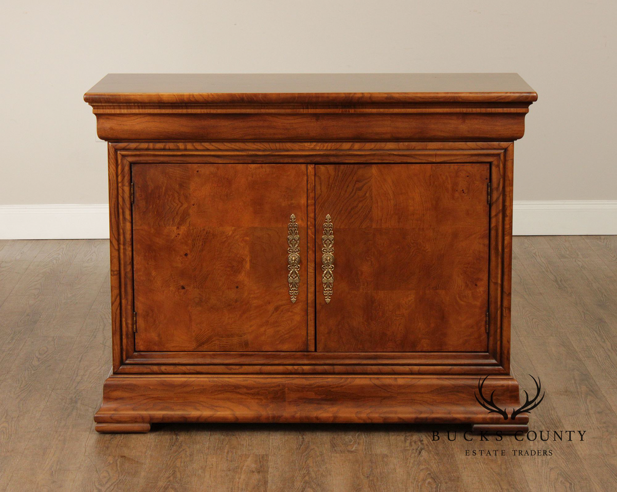 Henredon Charles X Style Burlwood Server Cabinet