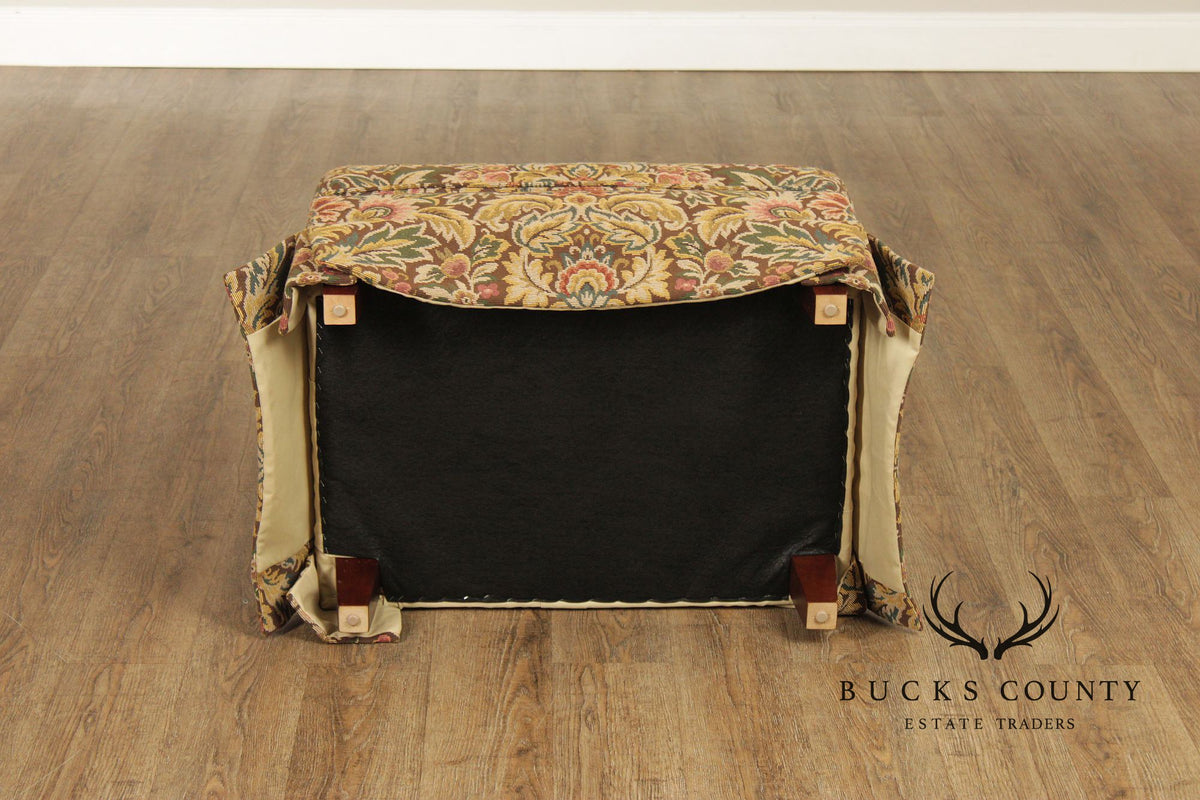 TRS Furniture Traditional Floral Upholstered Club Chair And Ottoman