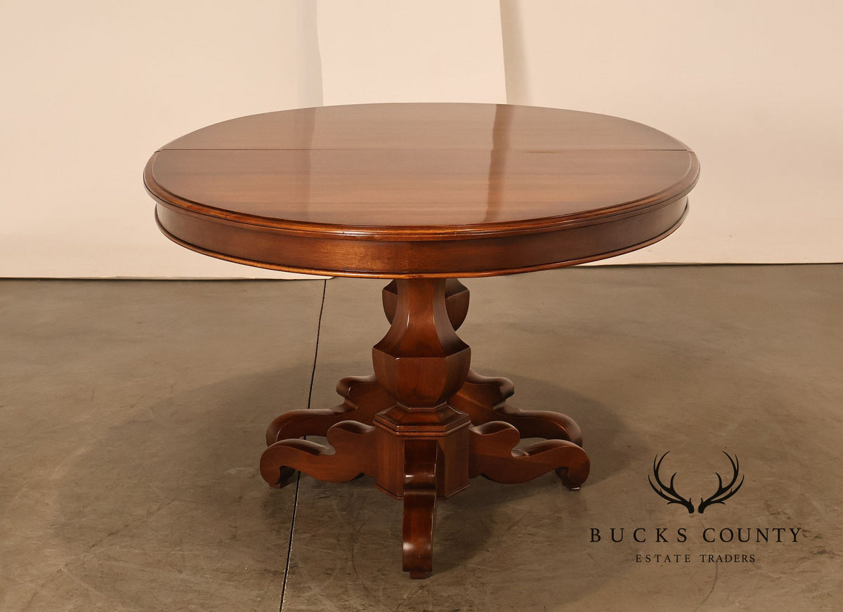 Henredon Oval Double Pedestal Extension Dining Table With Three Leaves