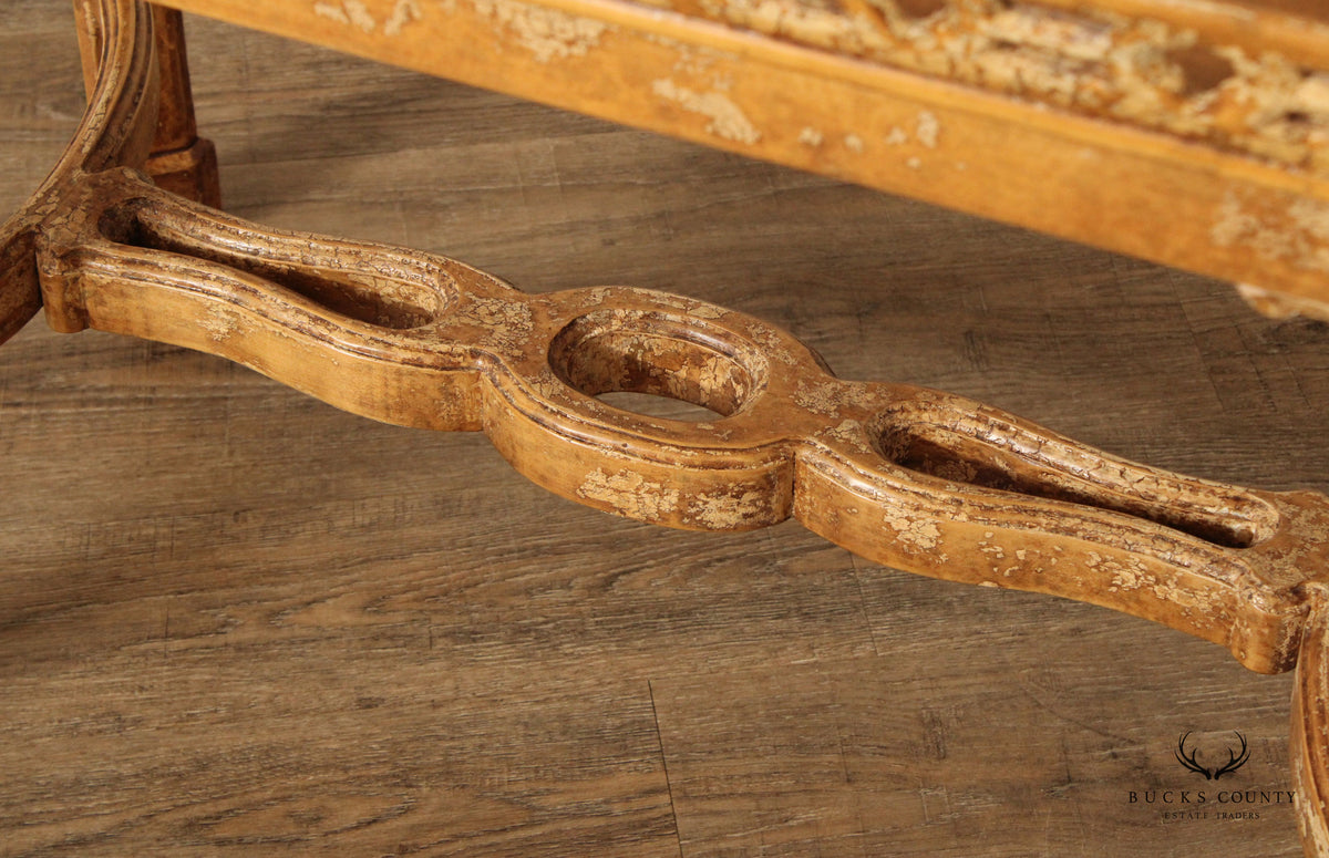 Chinese Chippendale Style Distress Painted Tea Table