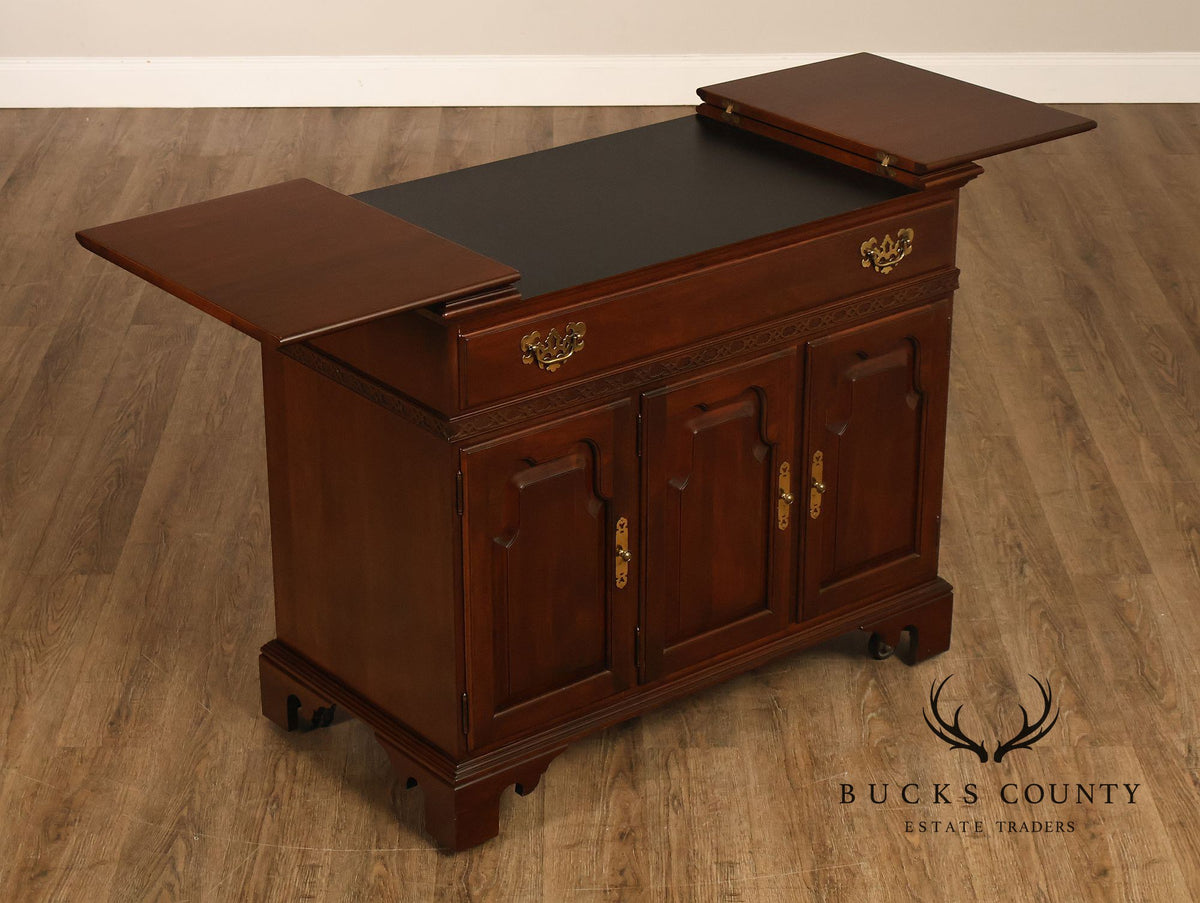 Ethan Allen Georgian Style Cherry Flip Top Server