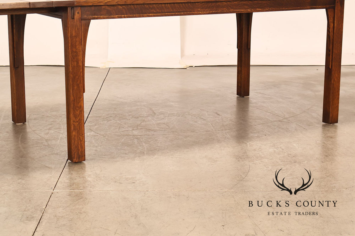 Stickley Mission Collection Oak Draw Top Extension Dining Table