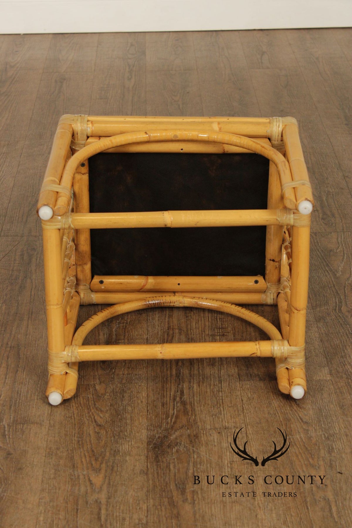 Vintage Hollywood Regency Bamboo Bench