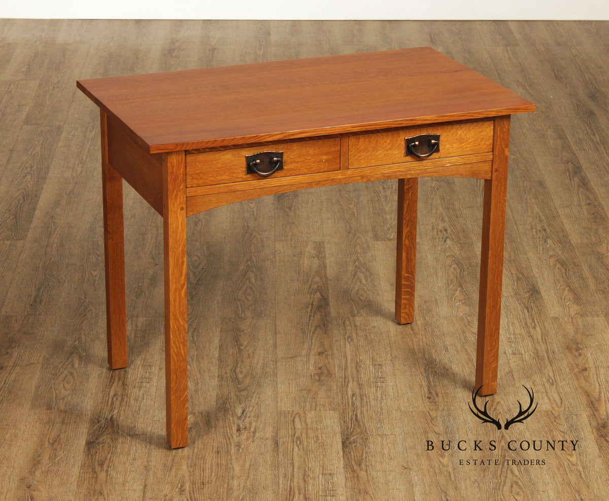 Stickley Mission Collection Oak Two Drawer Writing Desk