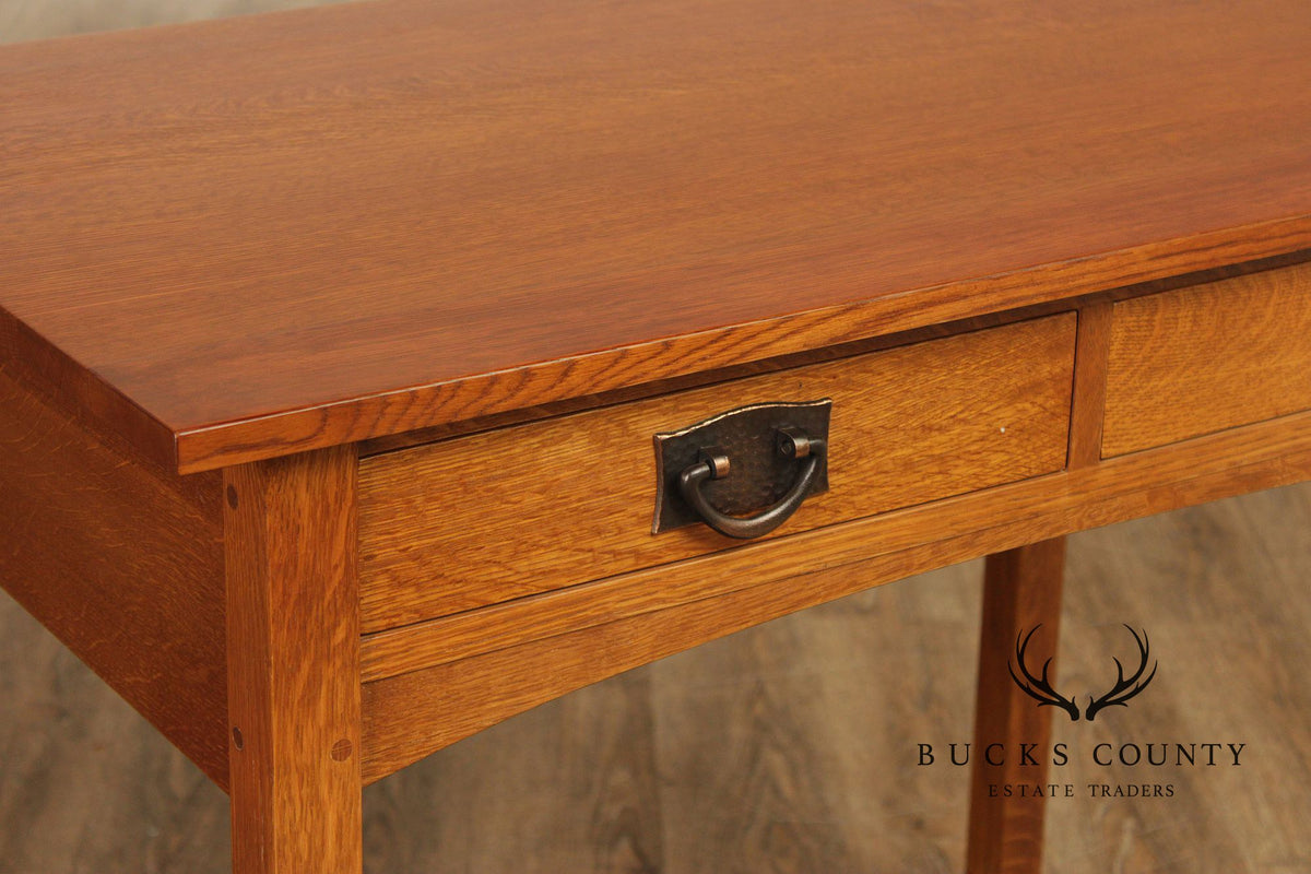 Stickley Mission Collection Oak Two Drawer Writing Desk