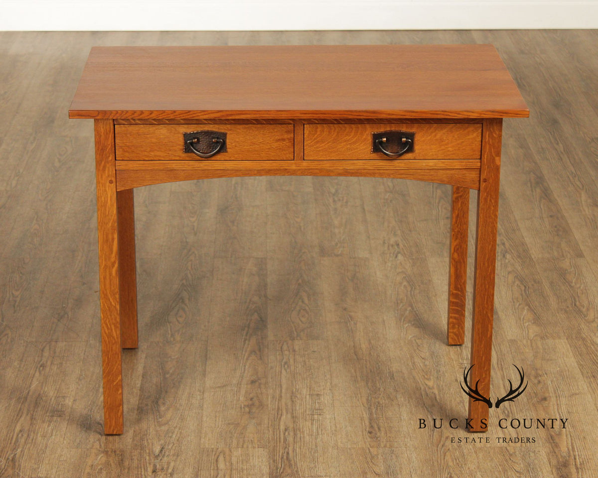 Stickley Mission Collection Oak Two Drawer Writing Desk