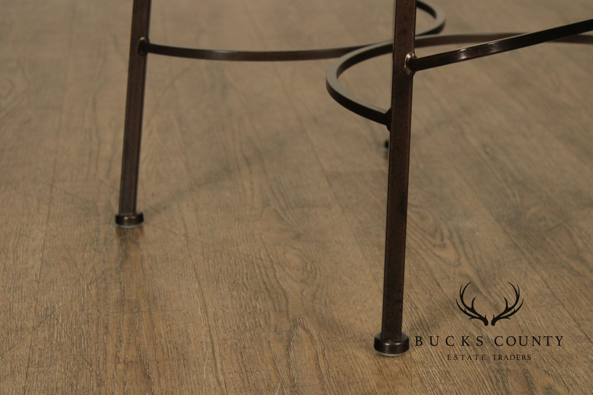 Charleston Forge Set of Five Wrought Iron Swivel Bar Stools