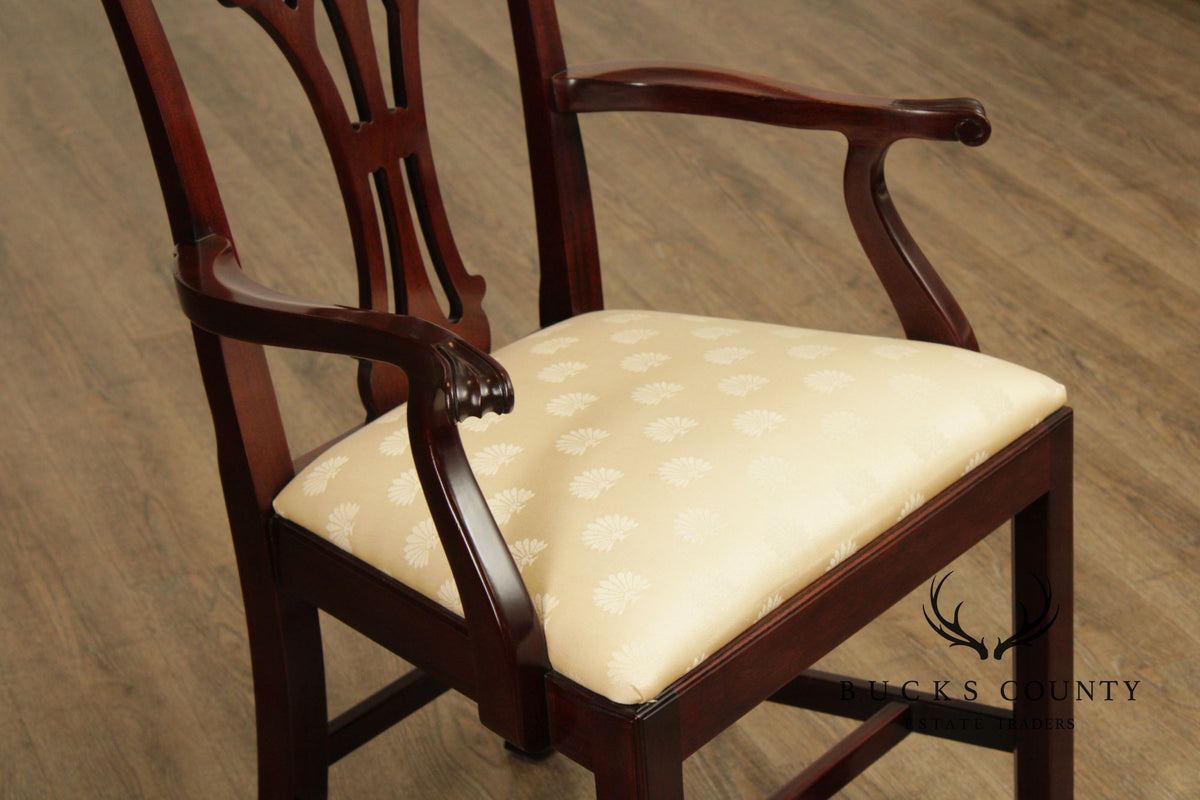Kindel Chippendale Style Set of Eight Mahogany Dining Chairs