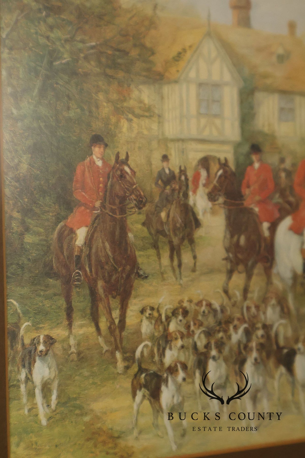 Set of Four Vintage Fox Hunt Scene Framed Prints