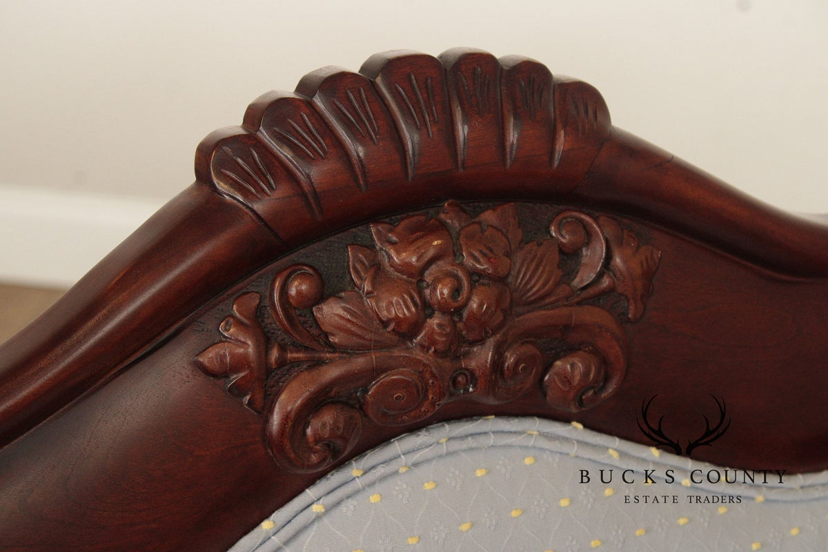 Antique Victorian Mahogany Set Of Two Parlor Chairs