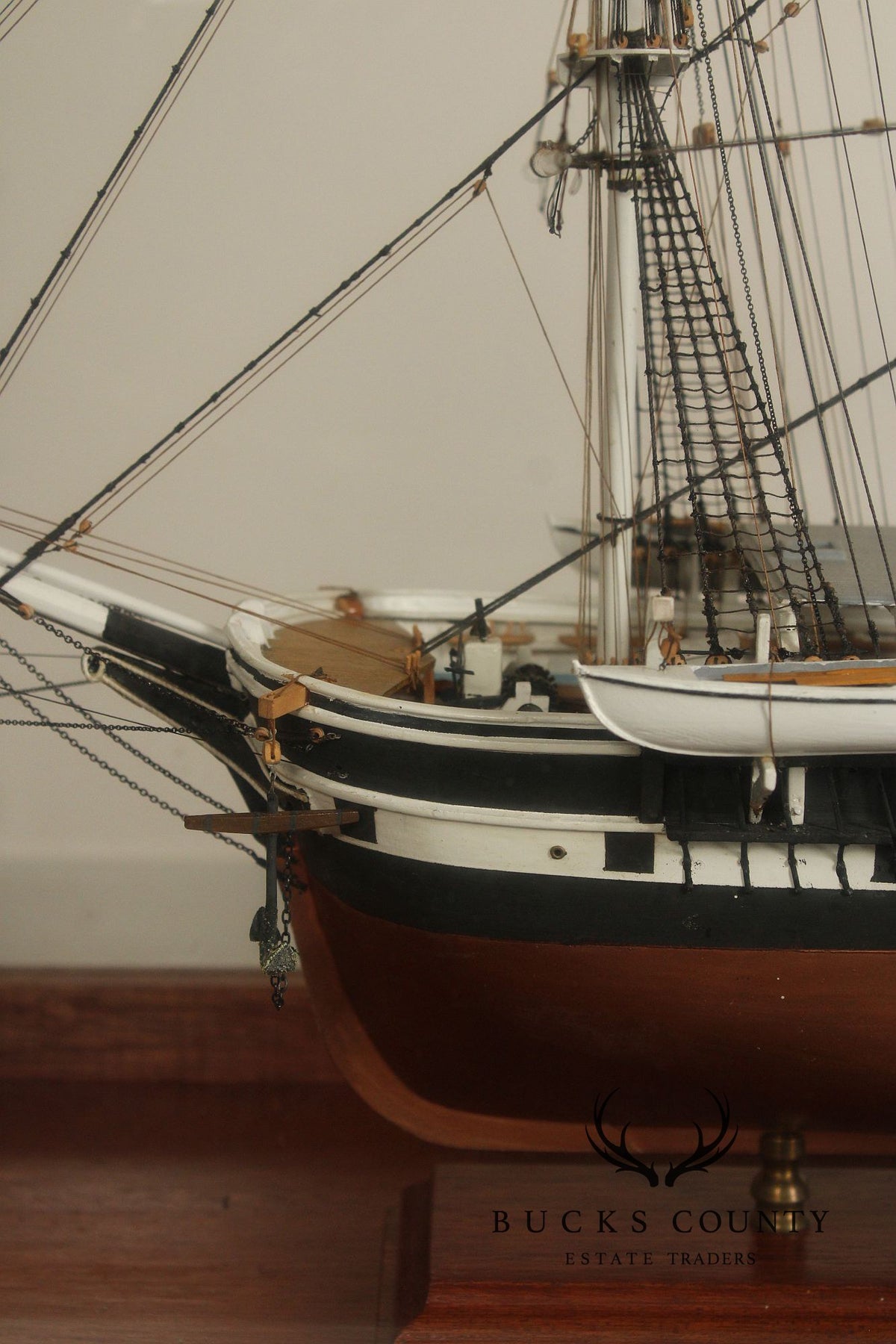 Charles W. Morgan 1841 Whaling Ship Wooden Model In Glass Display Case