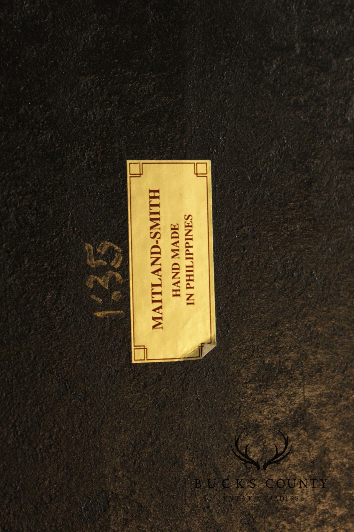 Maitland Smith Georgian Style Tooled Leather Executive Partner Desk