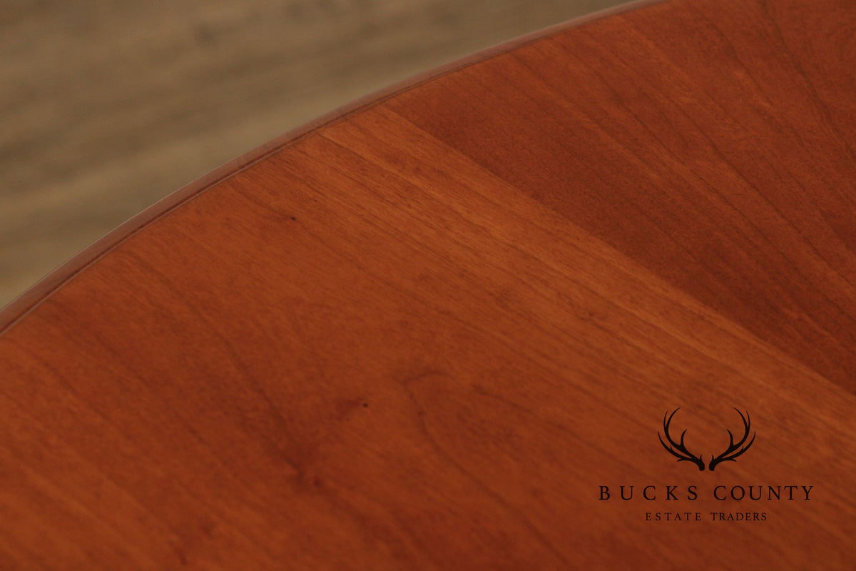 Custom Crafted Windsor Style Round Cherry and Ebonized Maple Side Table