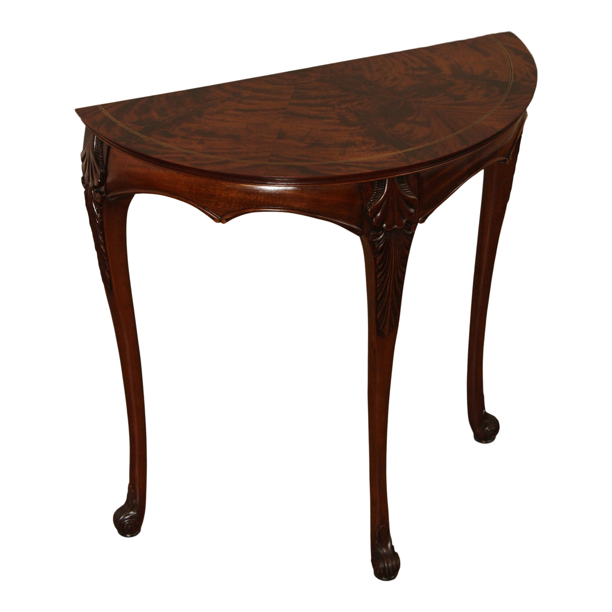 American Federal Style Mahogany Demilune Console Table