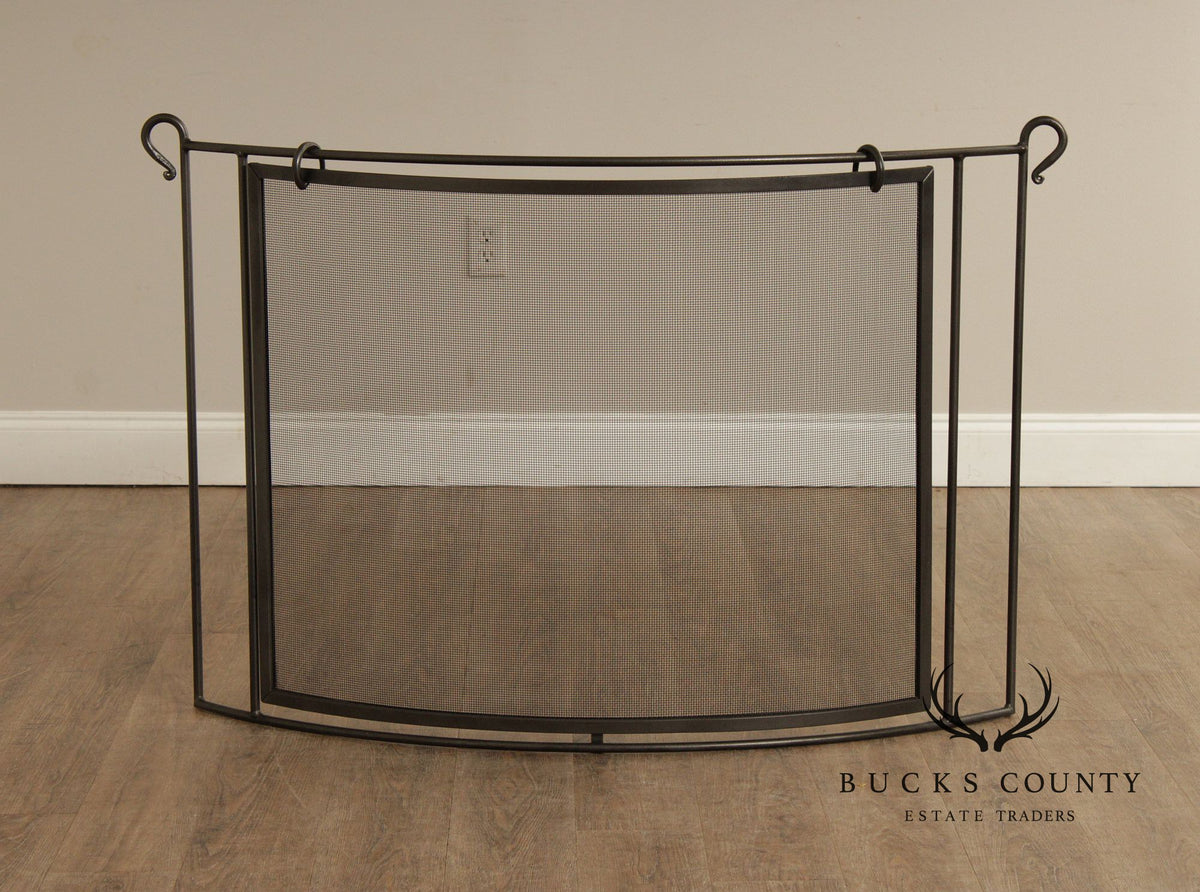 Pilgrim Bowed Forged Iron Fireplace Screen