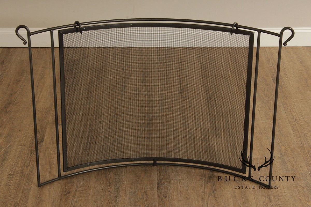 Pilgrim Bowed Forged Iron Fireplace Screen
