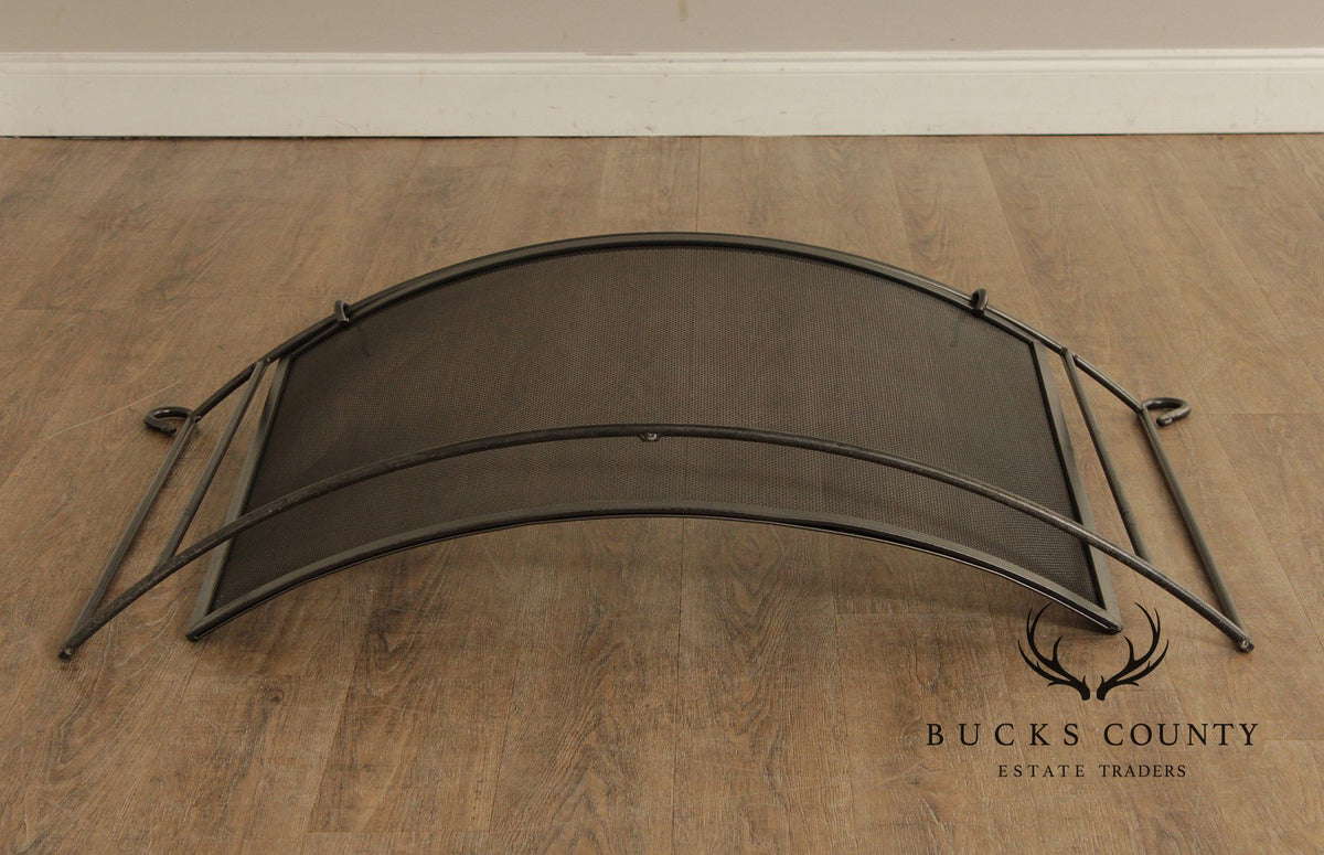 Pilgrim Bowed Forged Iron Fireplace Screen