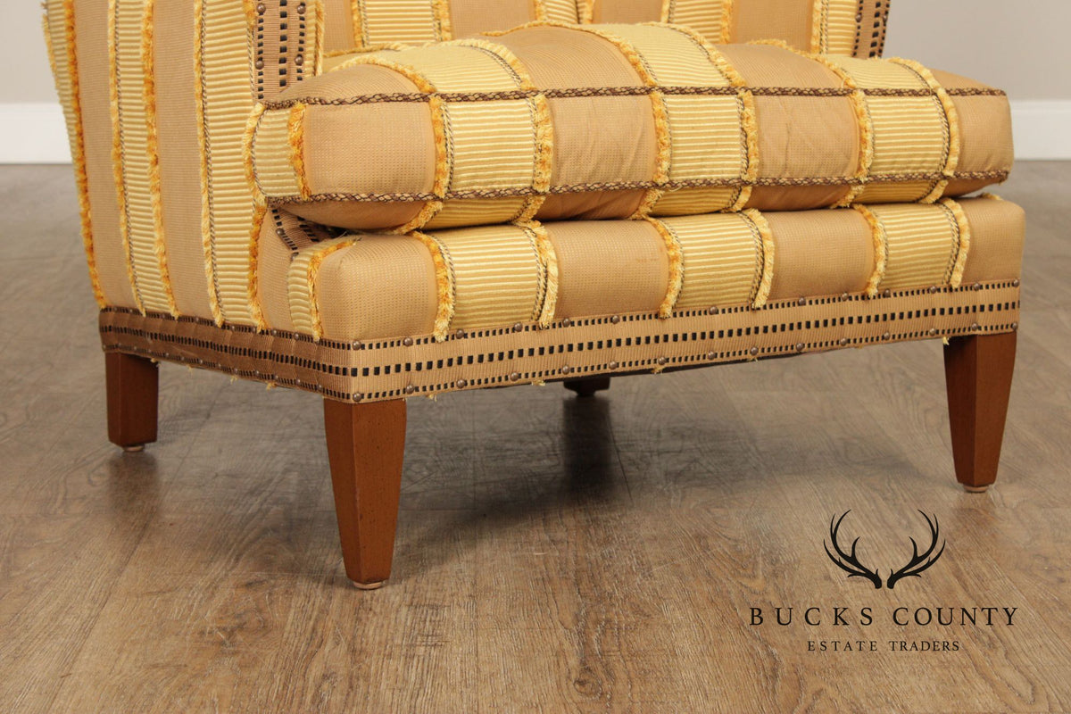 Greg Jordan Custom Scalamandre Upholstered Wingback Chair