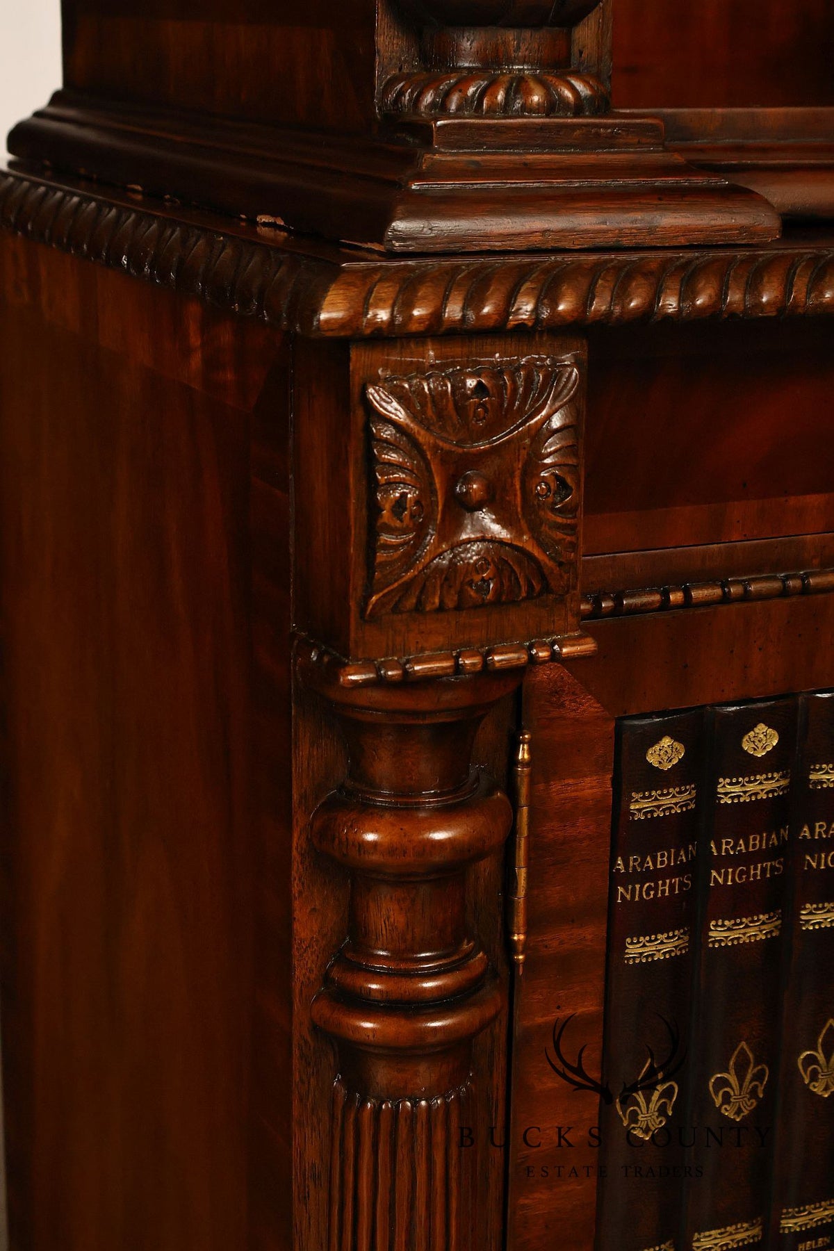 Maitland Smith Regency Style Mahogany Display Bookcase