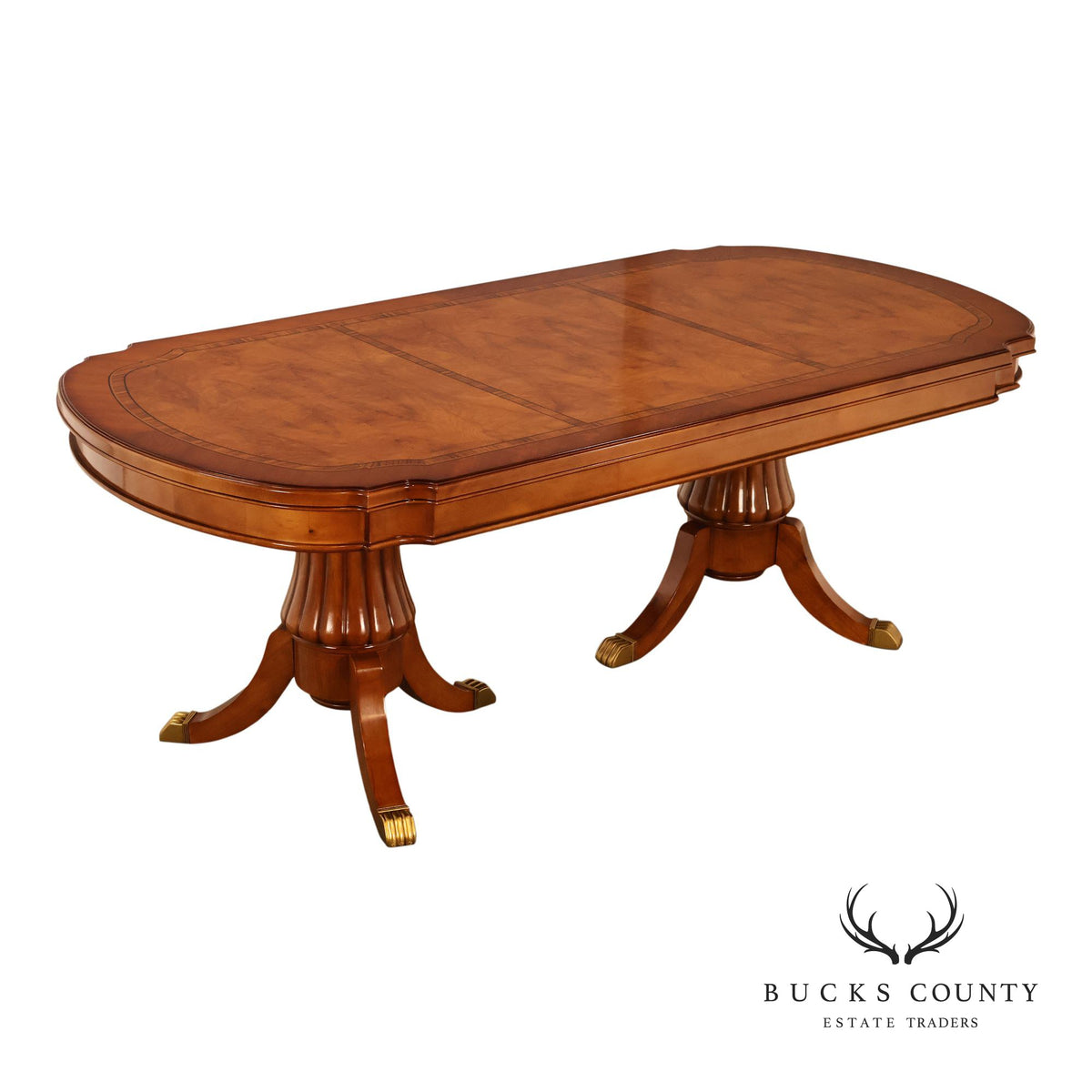 Georgian Style Double Pedestal Mahogany Dining Table