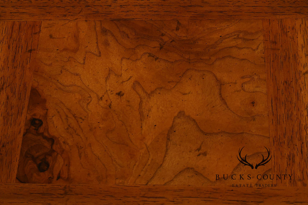 Drexel Heritage Sketchbook Collection Burl Wood Parsons Extendable Dining Table