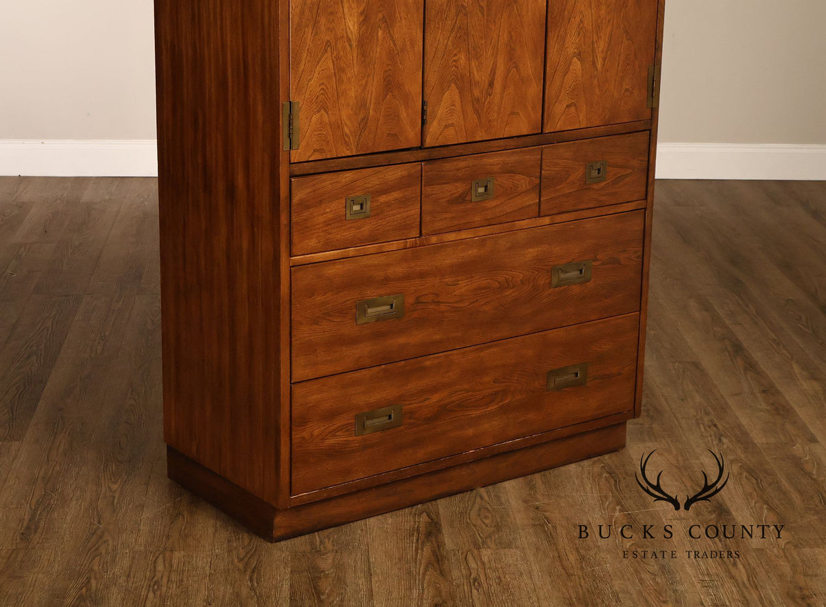 Vintage Campaign Style Wardrobe Armoire Cabinet