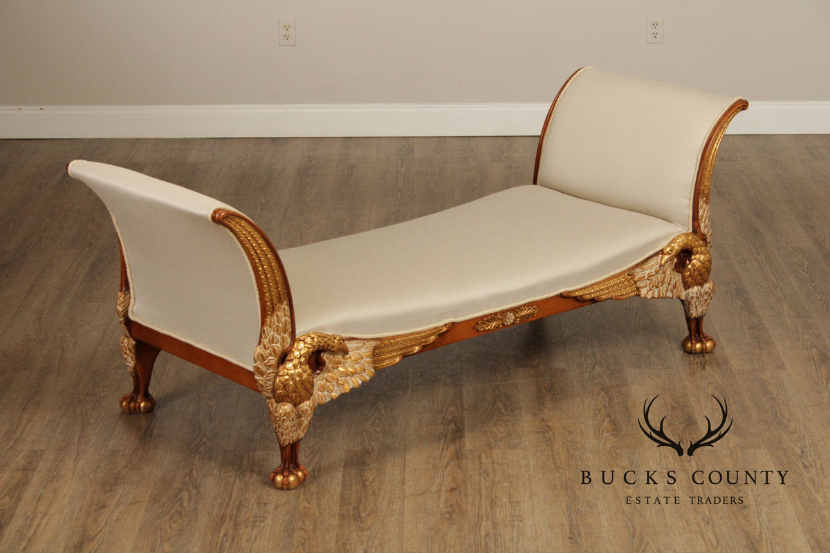 Italian Empire Gilt Carved Eagle Bench