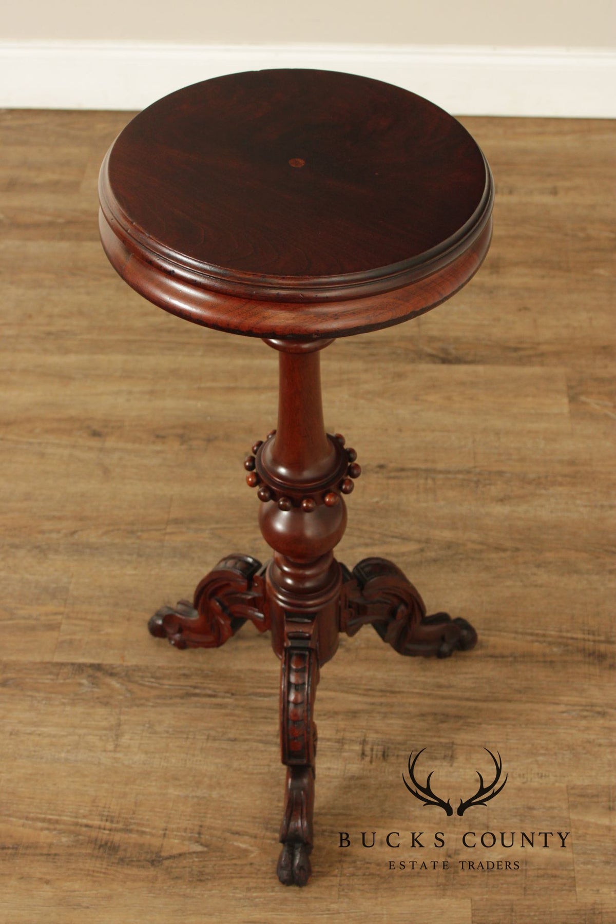 Antique Victorian Walnut Pedestal Plant Stand