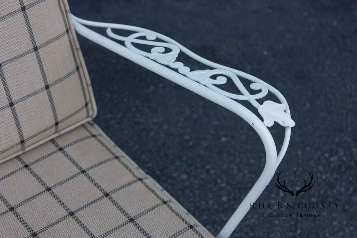 Vintage Pair of Wrought Iron Outdoor Patio Lounge Chairs