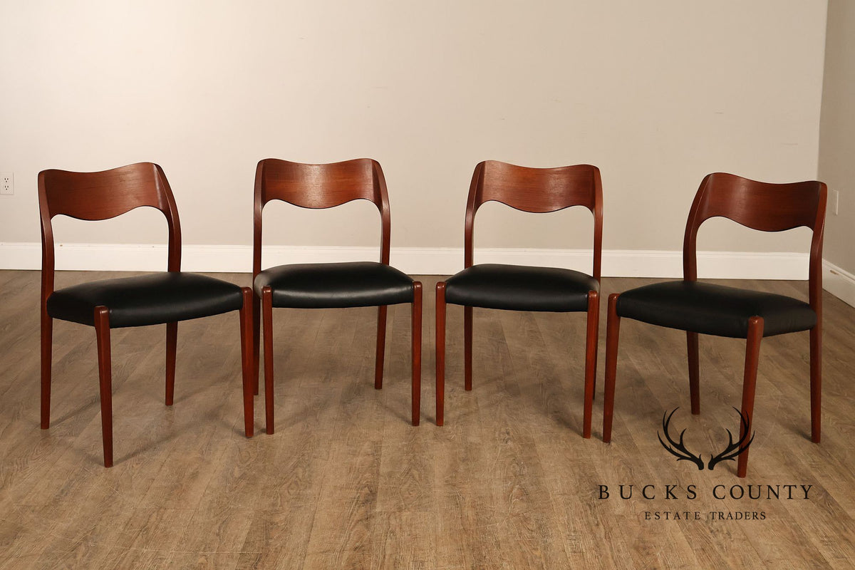 J.L. Møller Set Of Four Model 71 Teak Dining Chairs