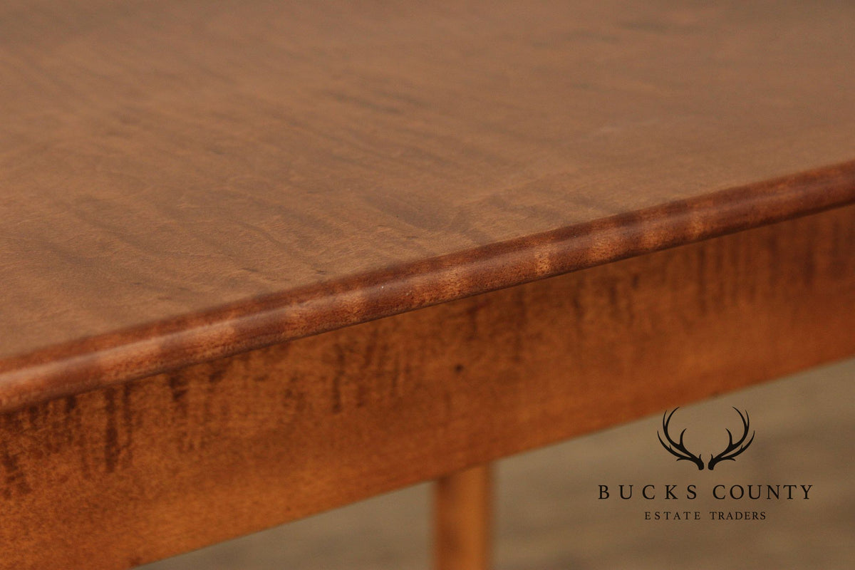 Custom Quality Queen Anne Style Tiger Maple Side Table