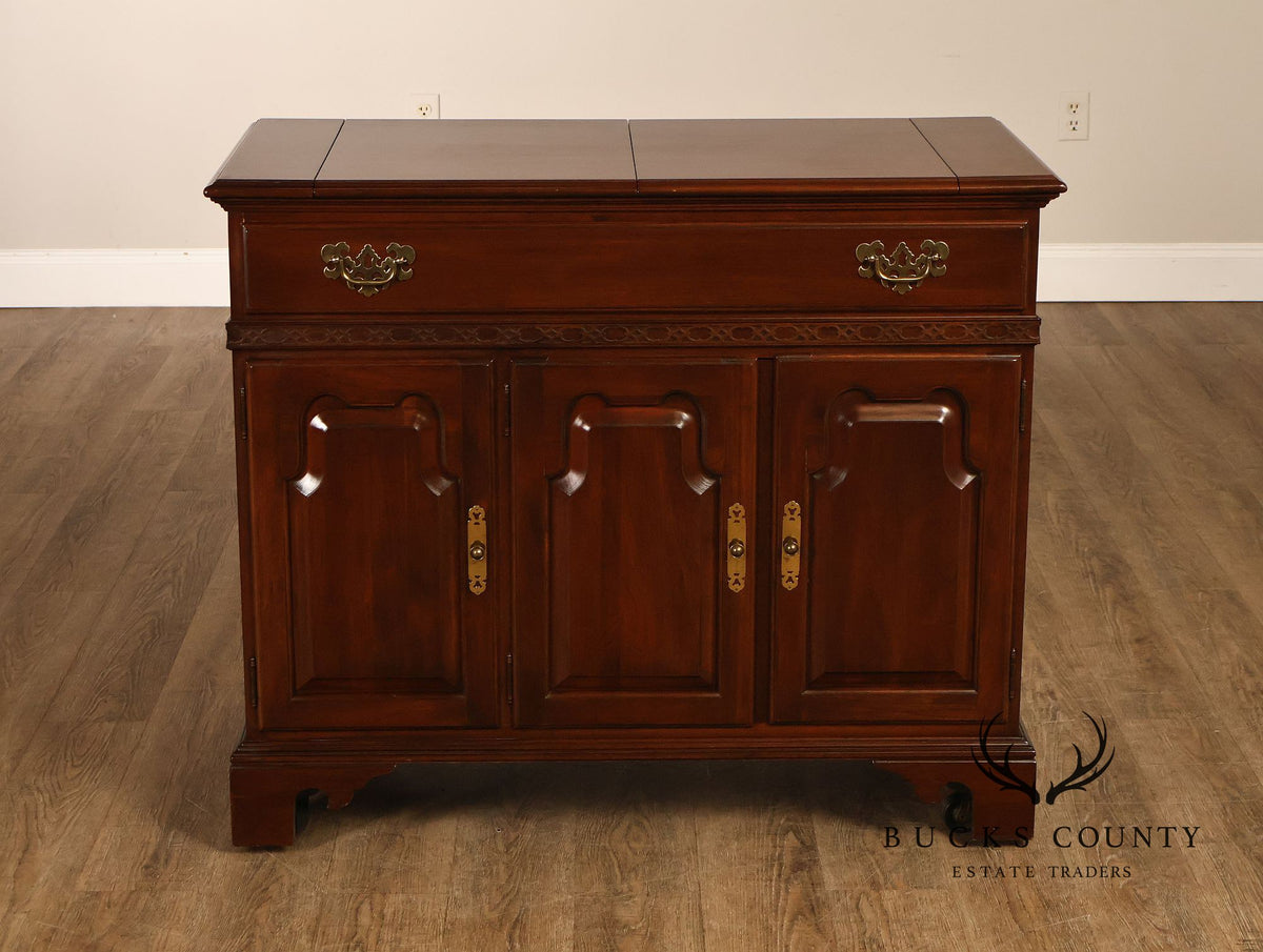 Ethan Allen Georgian Style Cherry Flip Top Server