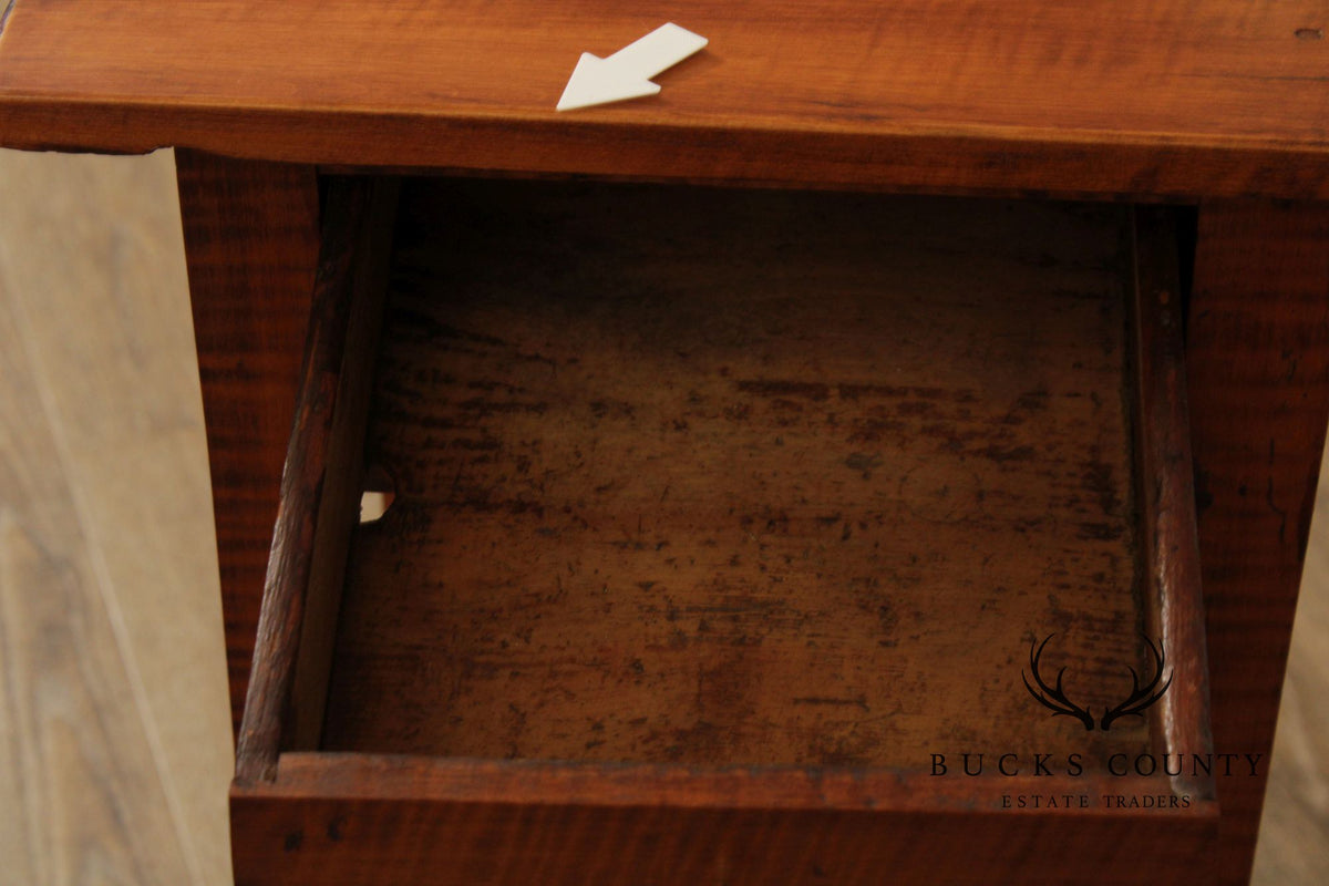 Antique American  Federal Period Tiger Maple End Table
