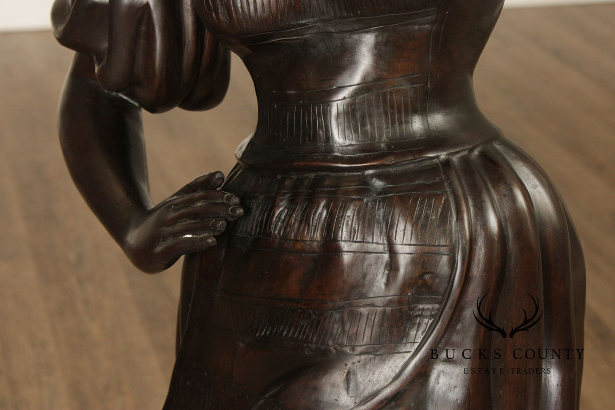 August Moreau Large Patinated Bronze Statue of a Dancer