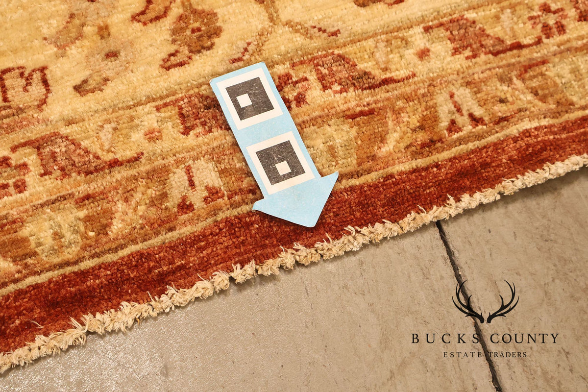 9' x 14' Traditional Oriental Style Rust And Cream Floral Area Rug