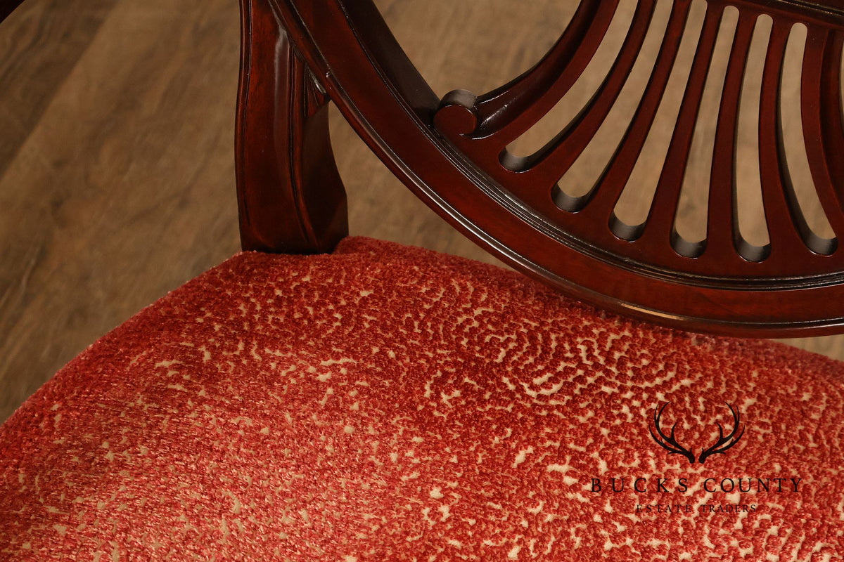 Stickley Federal Mahogany Set Of Eight Shield Back Dining Chairs