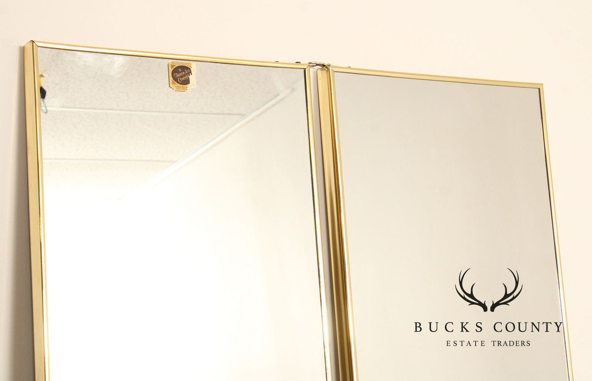 Hollywood Regency Two-Panel Mirrored Room Screen