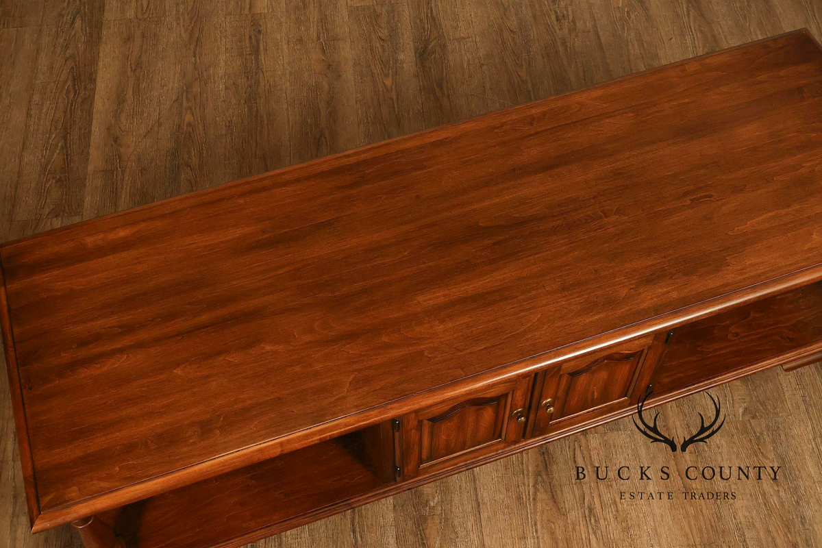 Pennsylvania House Traditional Style Vintage Maple Long Coffee Table With Cabinet Storage
