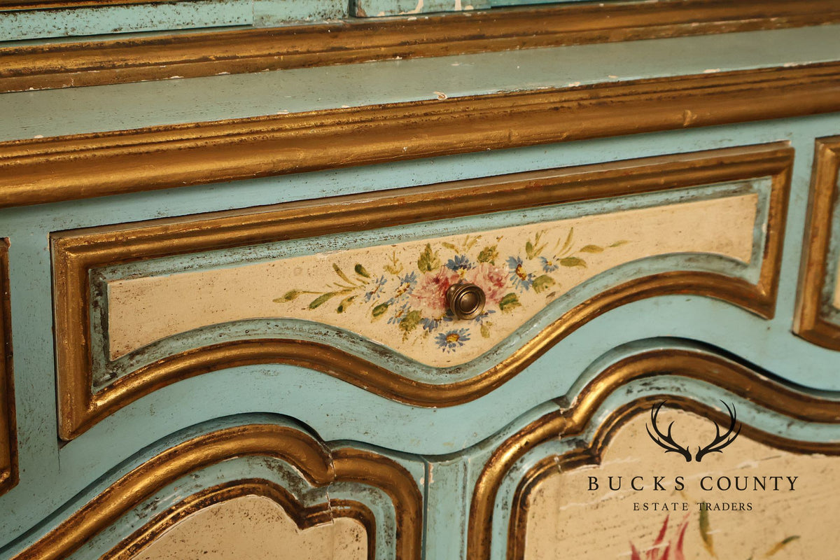 Venetian Style Hand Painted Florentine Cabinet On Stand