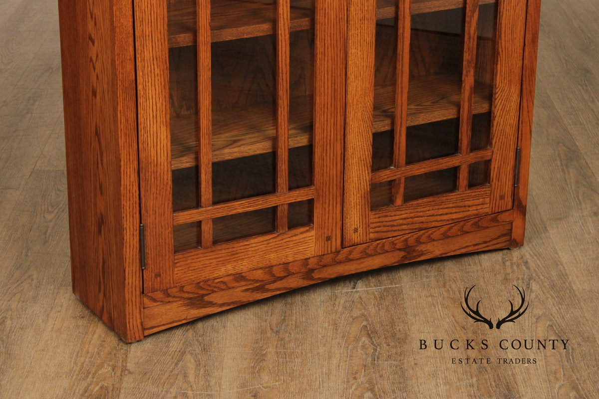 Mission Style Oak Two-Door Bookcase