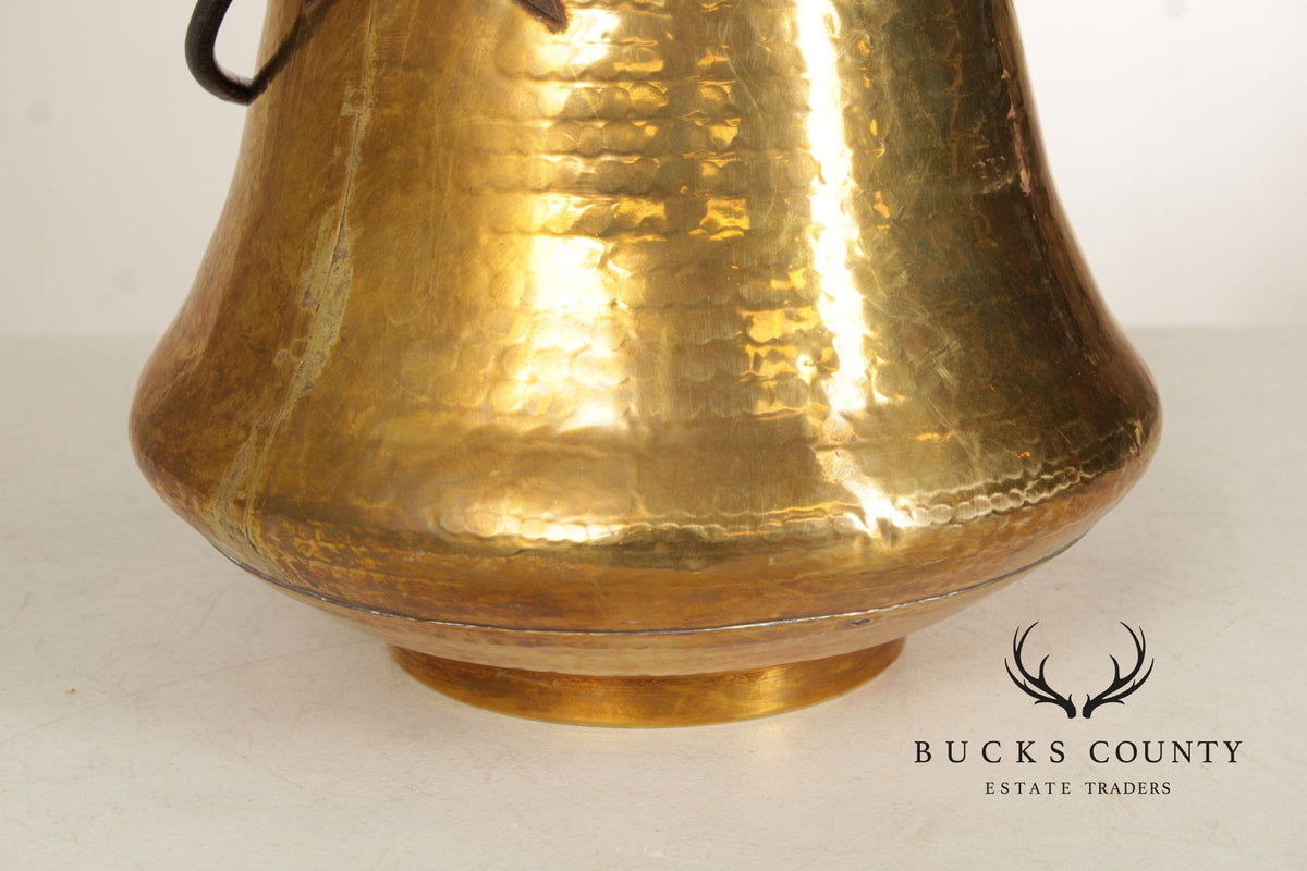 Vintage Hammered Brass Bucket